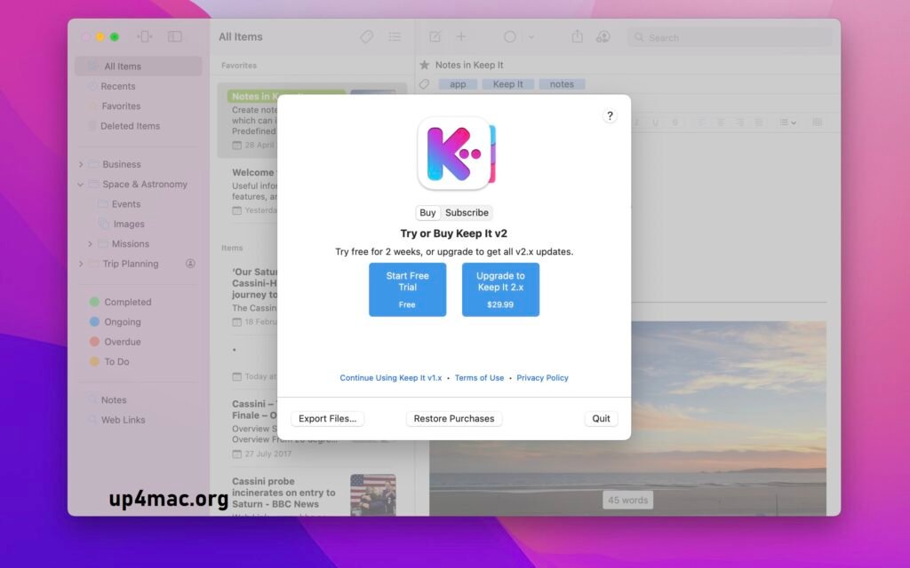 Keep It for MacOS Download