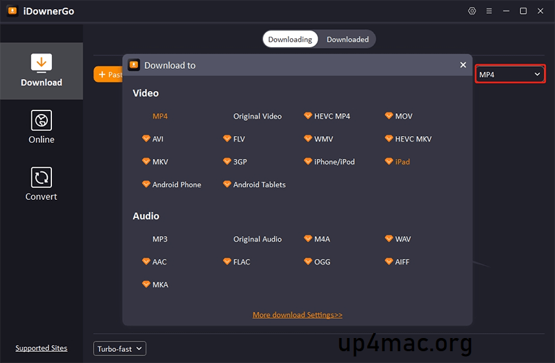 iDownerGo 10.12.0 for MacOS Download